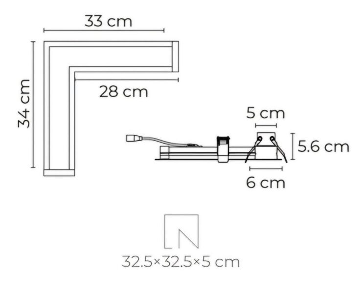 Lampara Illux TL 1516.B30 para empotrar en plafon.